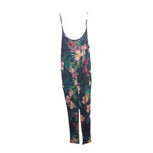 Friday Made In Los Angeles Women's Size Large Floral Jumpsuit Sleeveless W/ Pock